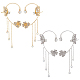 4Pcs 4 Style Butterfly & Flower Crystal Rhinestone Climber Wrap Around Earrings(EJEW-AN0001-01)-1