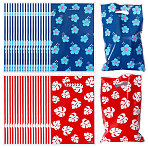 10Pcs Printed Leaf Platic Gift Storage Bags with Die Cut Hole Handles, Shopping Tote, Rectangle, Blue, Red, 25.5x16.5x0.005cm(ABAG-WH0048-65)
