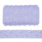 Nylon Lace Ribbon, Flower Trimming for Wedding Dress Decoration, Plum, 3-1/4 inch(84mm), about 15.00 Yards(13.72m)/pc(OCOR-WH0105-042A)