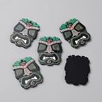 Acrylic Pendants, Medium Sea Green, 35.5x28.5x2mm, Hole: 1.8mm(MACR-WH0010-08B)