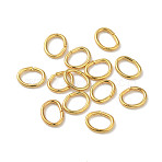 304 Stainless Steel Open Jump Rings, Oval, Real 18K Gold Plated, 5.5x4x0.7mm, 21 Gauge, Inner Diameter: 4x3mm(STAS-K285-01D-G)