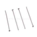 Tarnish Resistant 304 Stainless Steel Flat Head Pins, Stainless Steel Color, 30x0.7mm, 21 Gauge, Head: 1.2~1.5mm(STAS-H358-08C)