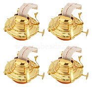 Iron Oil Lamp Burner, Lamp Chimney Holder Replacement with Cotton Wick, Golden, 18.5x9x7.7cm(FIND-WH0110-791)