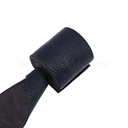 PU Single Face Imitation Leather Cords, Flat, Black, 76~77x1.5mm, about 2.19 Yards(2m)/Roll(OCOR-WH0067-45B-01)