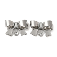 Brass Charms, Bowknot Charm, Real Platinum Plated, 7x10x2.5mm, Hole: 0.9mm(KK-H455-42P)