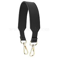 Cow Leather Bag Straps, Wide Bag Handles, with Zinc Alloy Swivel Clasps, Purse Making Accessories, Black, 420x35.5x3.5mm(PURS-WH0001-57A)