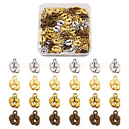 Tibetan Style Alloy Charms, Foot Print, Mixed Color, 14x10x2mm, Hole: 2mm, 200pcs/box(TIBEP-CD0001-02)