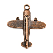 Alloy Pendants, Cadmium Free & Lead Free, Airplane Charm, Red Copper, 44.5x37x3mm, Hole: 3.5mm, about 322pcs/1000g(FIND-G065-01R)