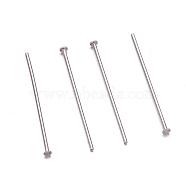 304 Stainless Steel Flat Head Pins, Stainless Steel Color, 30x0.7mm, 21 Gauge, Head: 1.2~1.5mm(STAS-H358-08C)