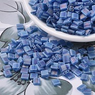 MIYUKI TILA Beads, Japanese Seed Beads, 2-Hole, (TL149FR) Matte Transparent Capri Blue AB, 5x5x1.9mm, Hole: 0.8mm, about 118pcs/10g(X-SEED-J020-TL149FR)