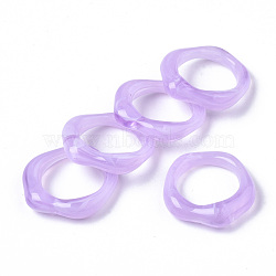 Transparent Resin Finger Rings, Imitation Gemstone Style, Lilac, US Size 6 3/4(17.1mm)(RJEW-T013-001-F06)