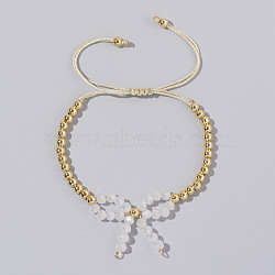 Elegant Butterfly Bow Girl Style Bracelet Gold-plated Copper Beads Pearl-like(NQ2566-5)