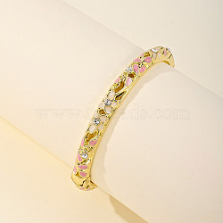 Fashionable Casual Retro Alloy Enamel Hinged Bangles for Women, PapayaWhip, Inner Diameter: 2 inch(5.2cm)(DG9304-7)