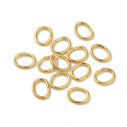 304 Stainless Steel Open Jump Rings, Oval, Real 18K Gold Plated, 5.5x4x0.7mm, Inner Diameter: 4x3mm(STAS-K285-01D-G)