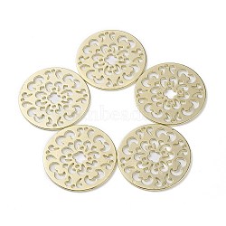 (Defective Closeout Sale Border damaged), Tibetan Style Alloy Chandelier Component Links, Flat Round, Golden, 48x1.5mm, Hole: 2mm(TIBE-XCP0000-34LG)