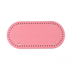 PU Leather Oval Bag Bottom, for Knitting Bag, Women Bags Handmade DIY Accessories, Pale Violet Red, 252x122x9.5mm, Hole: 4.5mm(FIND-PH0016-002C)