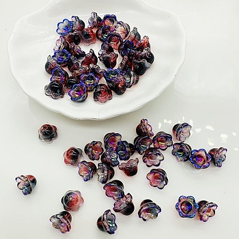 Handmade Lampwork Beads, AB Color, Lily of the Valley, Brown, 12x8mm, Hole: 1.2mm