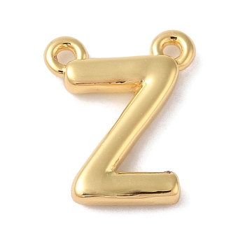 Rack Plating Brass Pendants, Long-Lasting Plated, Lead Free & Cadmium Free, Letter Charms, Real 18K Gold Plated, Letter Z, 11x9x2mm, Hole: 1mm