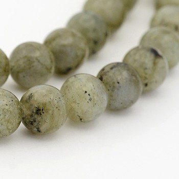 Natural Labradorite Round Beads Strands, 4mm, Hole: 1mm, about 98pcs/strand, 15.7 inch