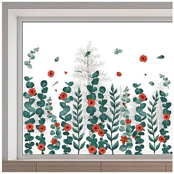 PVC Wall Stickers, for Window Decorations, Leaf, 390x1160mm