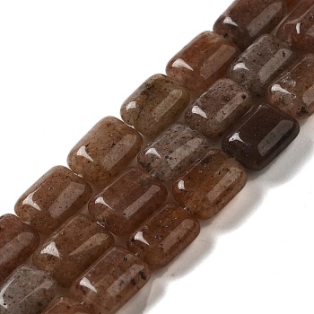 Natural Purple Aventurine Beads Strands, Rectangle, 8~9x6.5~7x4mm, Hole: 0.8mm, about 45pcs/strand, 15.16 inch(38.5cm)