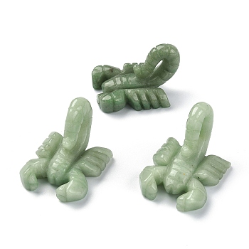 Natural Green Aventurine Carved Healing Scorpion Figurines, Reiki Stones Statues for Energy Balancing Meditation Therapy, 45~48x34~44x30~37mm