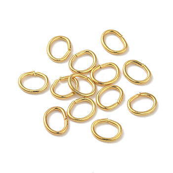 304 Stainless Steel Open Jump Rings, Oval, Real 18K Gold Plated, 5.5x4x0.7mm, 21 Gauge, Inner Diameter: 4x3mm
