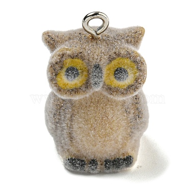 Platinum Owl Iron+Resin Pendants