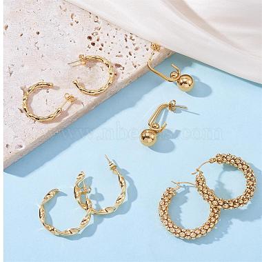 Titanium Steel Bamboo Stud Earrings for Women(JE1105A)-5