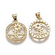 Brass Micro Pave Clear Cubic Zirconia Pendants(ZIRC-A011-27G)-2