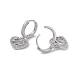 Boucles d'oreilles créoles pendantes en forme de cœur avec zircon cubique transparent et serpent(KK-E068-VA089-1)-2