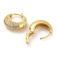 Brass Micro Pave Cubic Zirconia Hoop Earrings(EJEW-C066-06G)-2