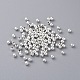 Silver Color Plated Round Iron Spacer Beads(X-E004-S)-1