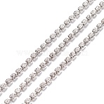 2 Colors Crystal & Crystal AB Rhinestone Cup Chains, Raw(Unplated) Brass Rhinestone Strass Chains, with Plastic Spools, Mixed Color, 2mm, 4.92 Feet(1.5m)/color, 2 colors, 9.84 Feet(3m)/bag(CHC-FS0001-02)