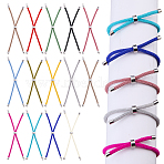 14Pcs 14 Colors Nylon Twisted Cord Bracelets, with Brass Cord End, for Slider Bracelet Making, Mixed Color, 9 inch(22.8cm), Hole: 2.8mm, Single Chain Length: about 11.4cm, 1pc/color(MAK-DC0001-02)