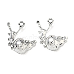 Alloy Enamel Pendants, Snail Charms, Platinum, 22x24.5x6mm, Hole: 2.3mm(PALLOY-F320-03P)