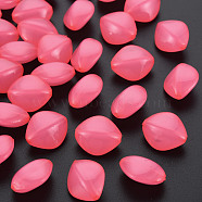 Imitation Jelly Acrylic Beads, Rhombus, Salmon, 17x14.5x9.5mm, Hole: 1.6mm, about 500pcs/500g(MACR-S373-93-E03)
