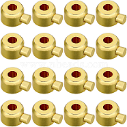 Brass Crimp Beads, Long-Lasting Plated, Rondelle, Golden, 4.5x3.5x3mm, Hole: 1mm, 40pcs/box(KK-SC0004-42G)