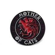 Gothic Mother of Cats Zinc Alloy Enamel Pins, Halloween Brooch, for Backpack Clothes, Dragon, 30x30x1.5mm(JEWB-C028-02B-EB)