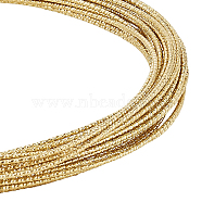 Textured Round Brass Wire for Jewelry Making, Golden, 18 Gauge, 1mm, about 32.8 Feet(10m)/roll(CWIR-BC0002-11G)