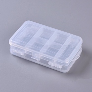 Double Layer Plastic Storage Container, Portable Storage Organizer with 10 Dividers, for Earring Bracelet Jewelry Storage, Clear, 14.45x9.5x4.15cm(CON-WH0069-87)
