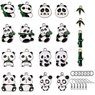 DIY Panda Drop Earring Making Kits, Including Alloy Enamel Pendant, Iron Earring Hooks & Jump Rings, Mixed Color, 68pcs/box(DIY-SZ0007-97)