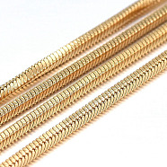 Handmade Ion Plating(IP) 304 Stainless Steel Square Snake Chains, Soldered, with Spool, Golden, 1.5x1.5mm, about 32.8 Feet(10m)/roll(STAS-P203-G03)