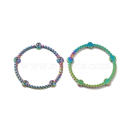 Ion Plating(IP) 304 Stainless Steel Linking Ring Rhinestone Settings, Ring, Rainbow Color, Fit for 1.6mm Rhinestone, 22x1.5mm(STAS-I671-20MC)