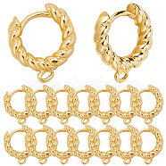 24Pcs Brass Hoop Earring Findings with Latch Back Closure, Ring, Real 18K Gold Plated, 13.5x2.5mm, Hole: 1.2mm, Pin: 0.7mm(FIND-SC0012-47)