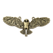 Tibetan Style Alloy Big Pendants, Cadmium Free & Lead Free, Owl for Halloween, Antique Bronze, 30.5x70x3mm, Hole: 2.5mm(X-PALLOY-M217-37AB)