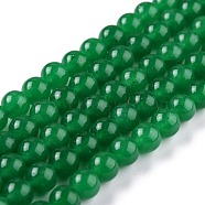 Natural White Jade Beads, Round, Dyed, Sea Green, 6mm, Hole: 1mm, about 58~61pcs/strand, 37.5~38.5cm(G-G766-A-13)