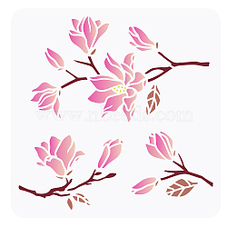 PET Hollow Out Drawing Painting Stencils, for DIY Scrapbook, Photo Album, Floral Pattern, 30x30cm(DIY-WH0391-0025)