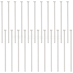 925 Sterling Silver Flat Head Pins, Silver, 24~25x0.5mm, Head: 1.5mm, about 40Pcs/box(STER-BBC0002-14A)