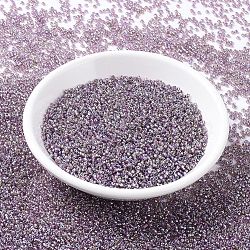 MIYUKI Round Rocailles Beads, Japanese Seed Beads, (RR1012) Silverlined Smoky Amethyst AB, 11/0, 2x1.3mm, Hole: 0.8mm, about 5500pcs/50g(SEED-X0054-RR1012)
